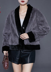 Boutique Grey Oversized Warm Fuzzy Fur Fluffy Coats Winter