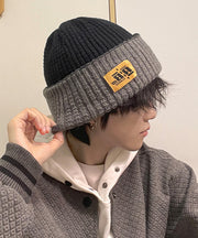 Boutique Grey Thick Warm Men Knit Bonnie Hat