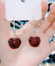 Boutique Mulberry Copper Overgild Zircon Cherry Drop Earrings