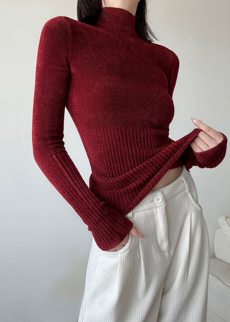 Boutique Mulberry High Neck Knit Pullover Spring