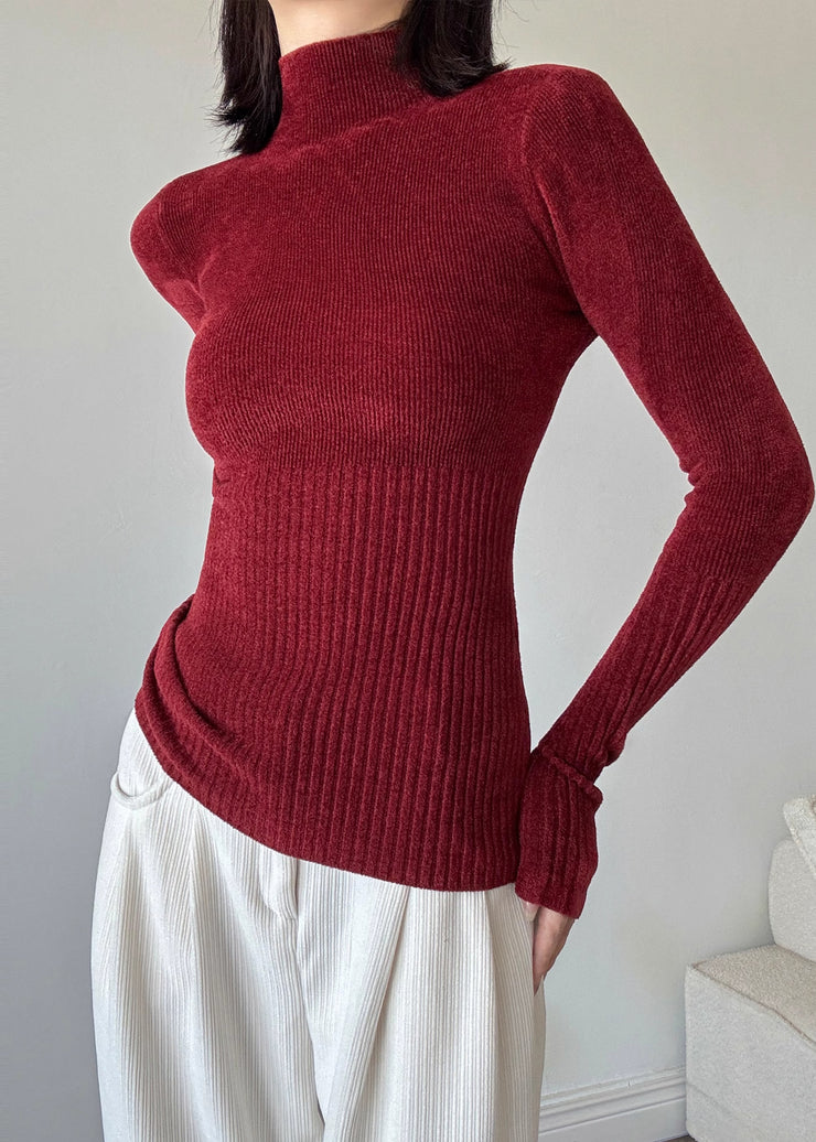 Boutique Mulberry High Neck Knit Pullover Spring