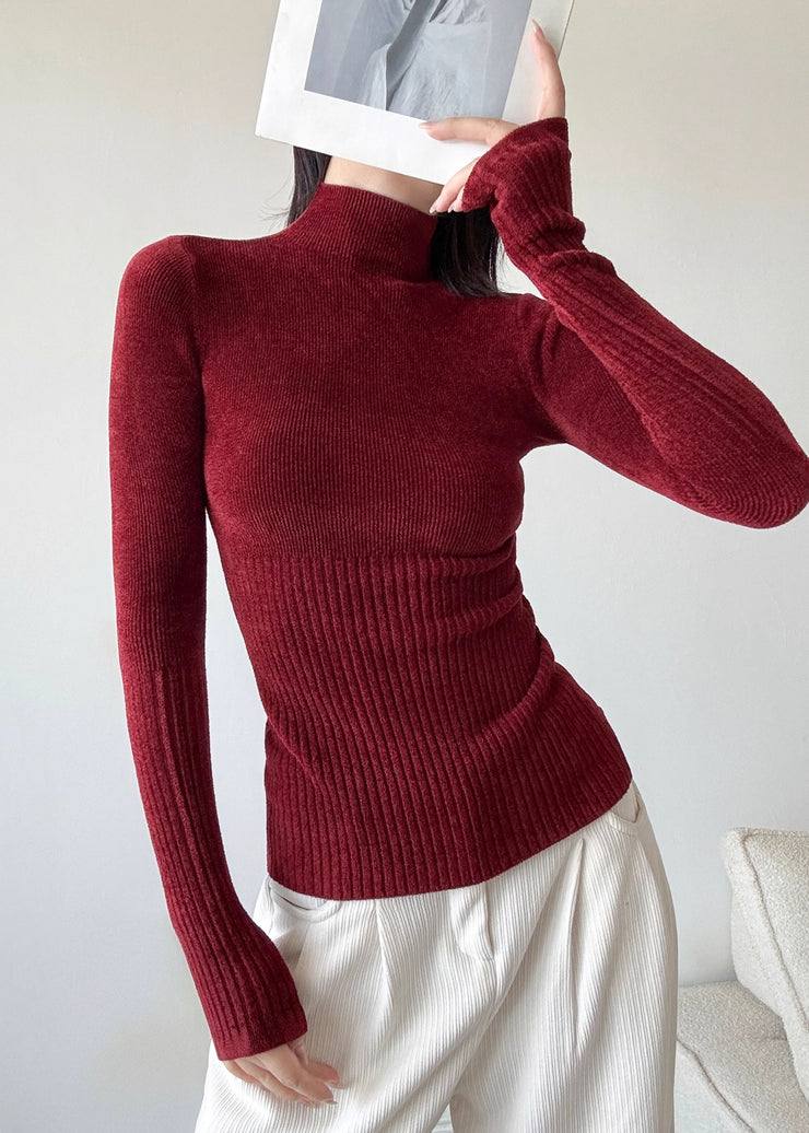 Boutique Mulberry High Neck Knit Pullover Spring