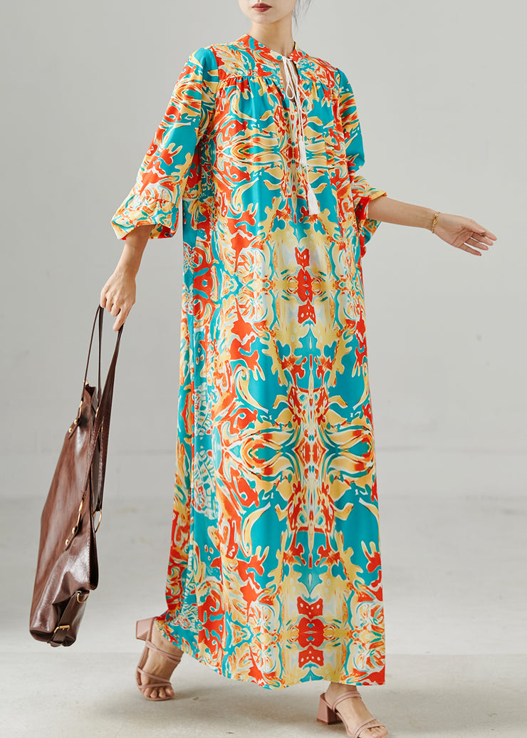 Boutique Oversized Print Chiffon Vacation Dresses Fall