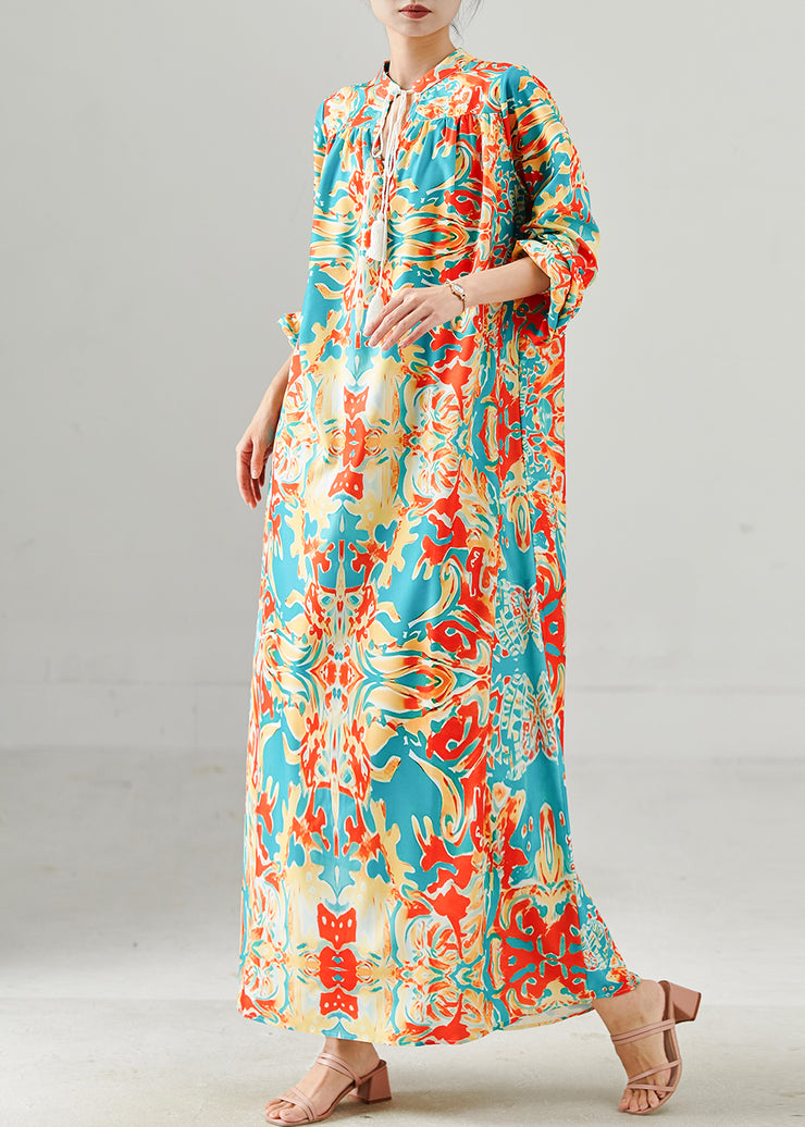 Boutique Oversized Print Chiffon Vacation Dresses Fall