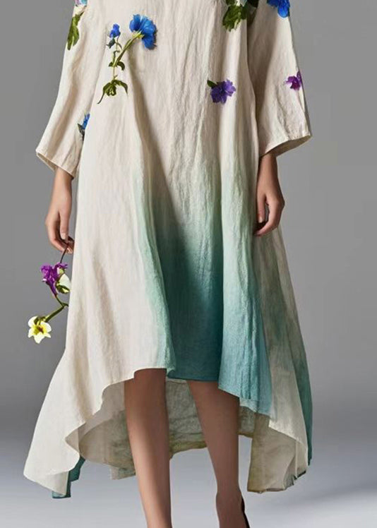 Boutique Oversized Tie Dye Cotton Long Dresses Spring