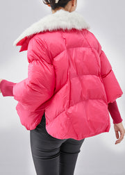 Boutique Pink Fur Collar Fine Cotton Filled Winter Short Coats