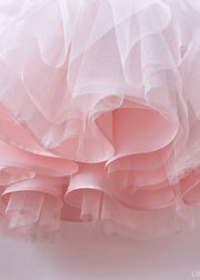 Boutique Pink Nail Bead Bow Tulle Kids Maxi Dresses Sleeveless