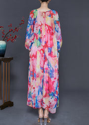 Boutique Pink Oversized Print Chiffon Beach Dresses Spring