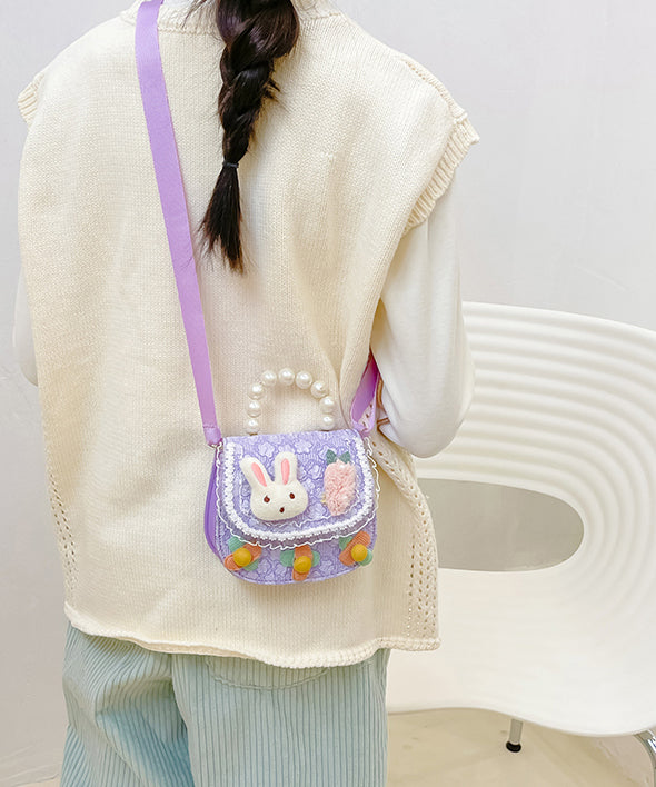 Boutique Pink Rabbit Pearl Decoration Messenger Bag