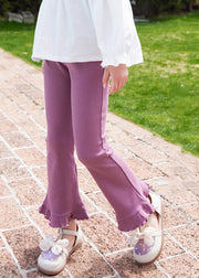 Boutique Purple Ruffled Girls Flared Pants