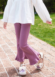 Boutique Purple Ruffled Girls Flared Pants