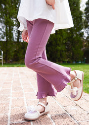 Boutique Purple Ruffled Girls Flared Pants