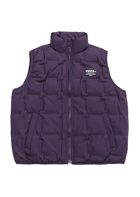 Boutique Purple Stand Collar Duck Down Men Puffers Vest Winter