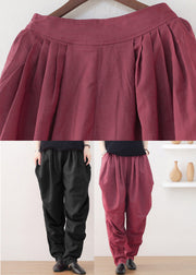 Boutique Red Pockets Linen Harem Pants Fall