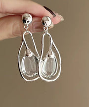 Boutique Silk Alloy Crystal Water Drop Drop Earrings