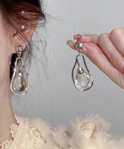 Boutique Silk Alloy Crystal Water Drop Drop Earrings