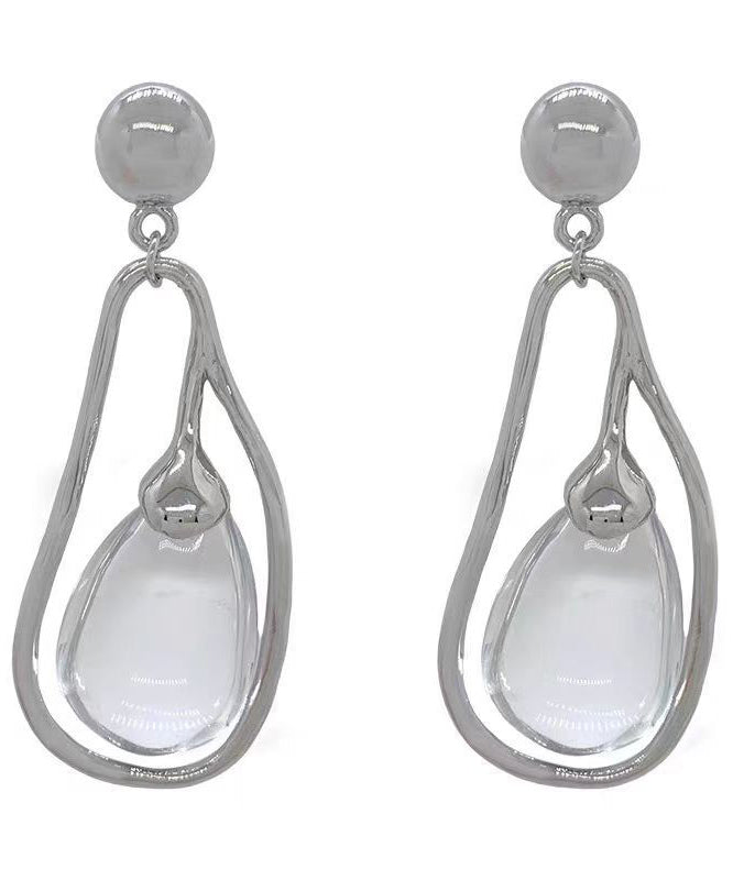 Boutique Silk Alloy Crystal Water Drop Drop Earrings