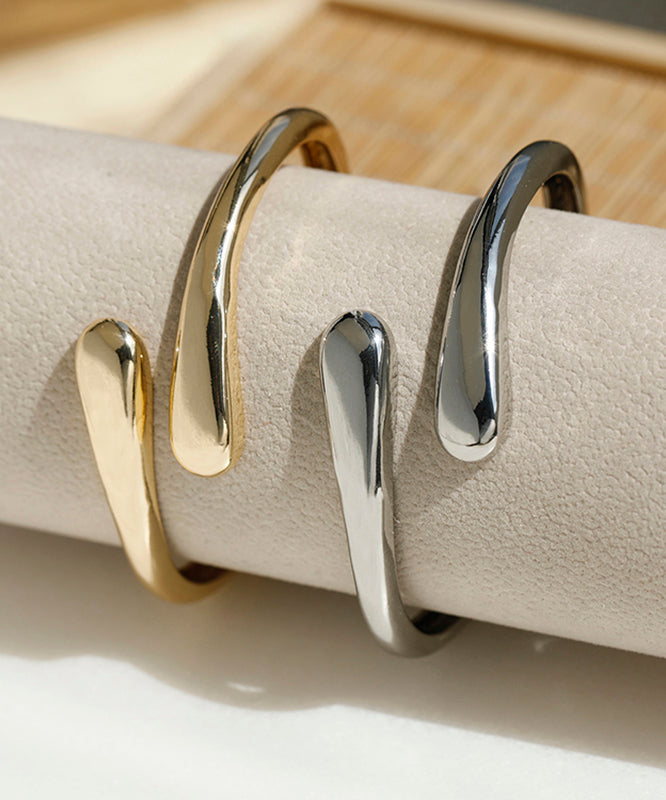 Boutique Silk Metal Asymmetrical Smooth Surface Cuff