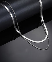 Boutique Silk Stainless Steel Two Piece Set Necklace