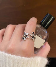Boutique Silk Sterling Silver Floral Rings