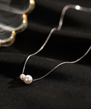 Boutique Silk Sterling Silver Pearl Necklace