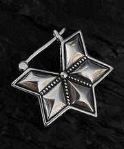 Boutique Silk Sterling Silver Six Pointed Star Stud Earrings