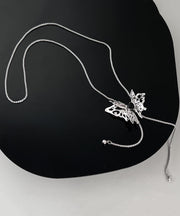 Boutique Tassel Stainless Steel Butterfly Pendant Necklace