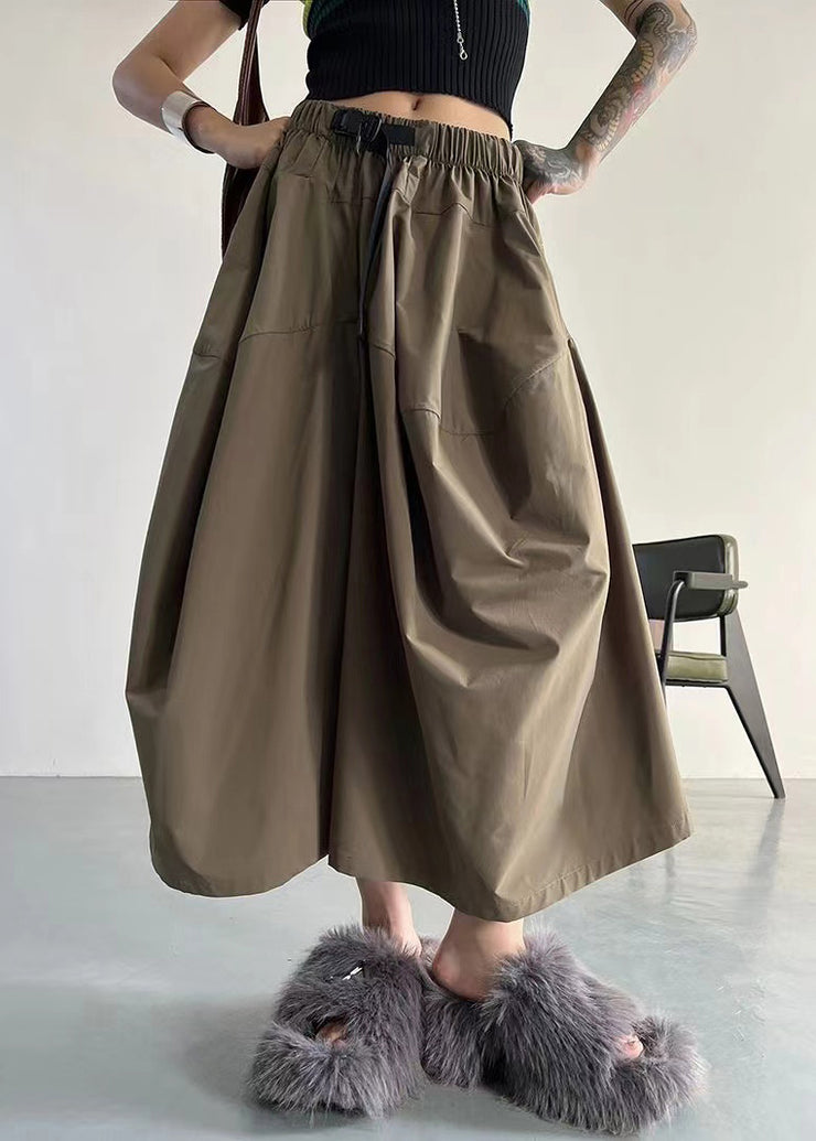 Boutique Tea Green Pockets Elastic Waist Cotton Lantern Pants Spring