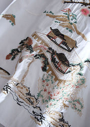 Boutique White Embroidered Cotton Top Half Sleeve