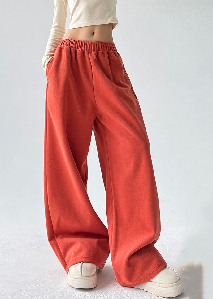 Boutique Yellow Elastic Waist Pockets Solid Pants Spring