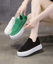 Breathable Mesh Lace Up Splicing Green Flat Feet Shoes