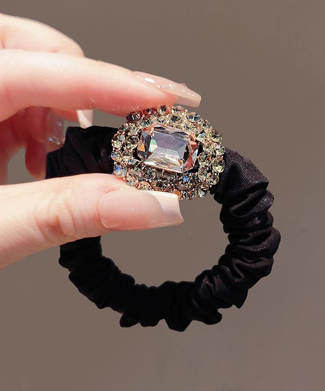 Brief Black Alloy Zircon Hollow Out Hair Band