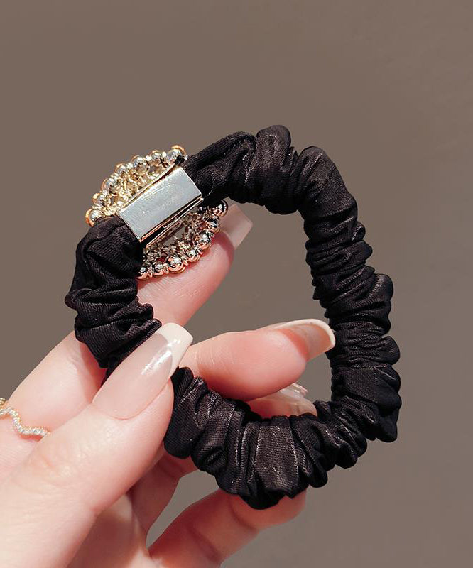 Brief Black Alloy Zircon Hollow Out Hair Band