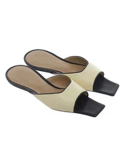 Brief Camel Faux Leather Splicing Peep Toe Thong Sandals