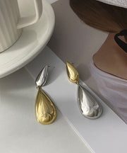 Brief Gold Copper Alloy Water Drop Drop Earrings