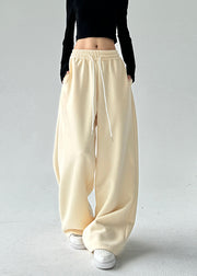 Brief Navy Patchwork Elastic Waist Wide Leg Pants Spring