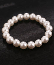 Brief White Alloy Pearl Beading Bracelet