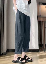 Brief White Elastic Waist Cozy Ice Silk Beam Pants Summer