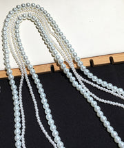 Brief White Handmade Pearl Beading Gratuated Bead Necklace