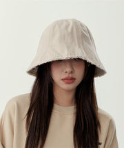 Brief White Patchwork Solid Cloche Hat