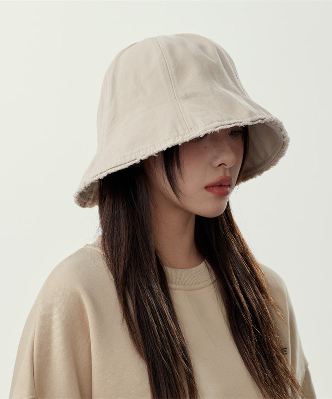 Brief White Patchwork Solid Cloche Hat