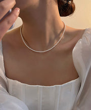 Brief White Sterling Silver Pearl Princess Necklace