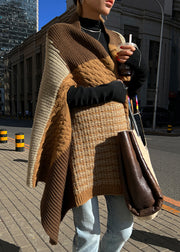 Brown Dual Use Warm Shoulder Scarf For Autumn And Winter