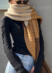 Brown Dual Use Warm Shoulder Scarf For Autumn And Winter