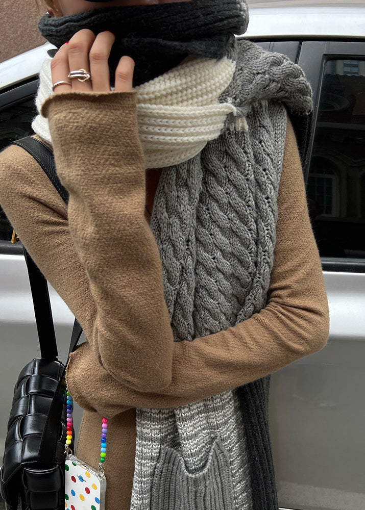 Brown Dual Use Warm Shoulder Scarf For Autumn And Winter