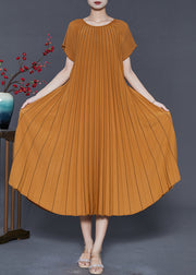 Brown Spandex Holiday Dresses Oversized Wrinkled Summer