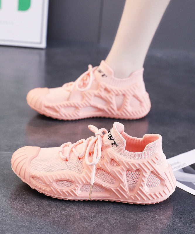 Casual Beige Breathable Mesh Women Flats Shoes