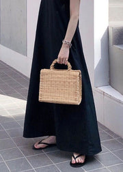 Casual Black O Neck Patchwork Cotton Dress Summer