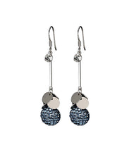 Casual Blue Sterling Silver Crystal Drop Earrings