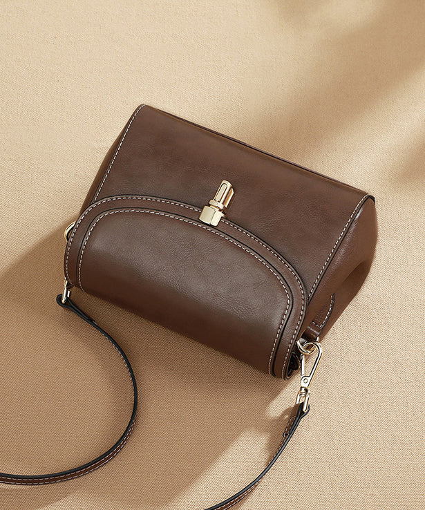 Casual Coffee Versatile Faux Leather Messenger Bag